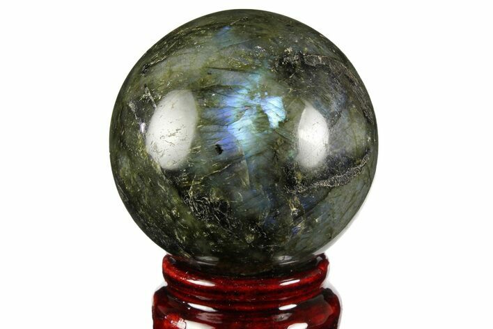 Flashy, Polished Labradorite Sphere - Great Color Play #158004